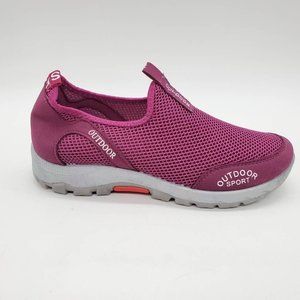 Outdoor Sport Womens Slip On Sneakers Shoes Purple Low Top Mesh EUR‎ 40